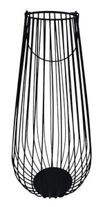 Laterne Windlicht Metalllaterne 25x50 Windlicht Kerzenhalter Gartenlampe schwarz - Bild 1 von 6