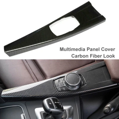 Capa de painel multimídia de fibra de carbono compatível com BMW F30 F34 F33 F36 318i 320i 13-18 - Imagem 1 de 4