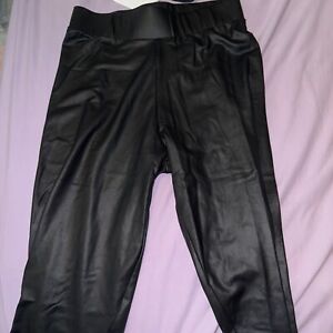 Black Leather Look Leggings 