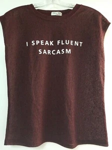 I SPEAK FLUENT SARCASM - Unisex Cotton Tee Tank Top Size Medium - Picture 1 of 4