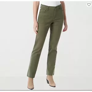 Gloria Vanderbilt Damen Amanda farbig Twill gerades Bein Jeans grün 12 neu mit Etikett - Bild 1 von 10