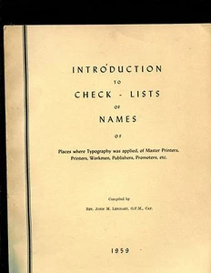 Names of Places Where Typography Was Applied, of Master Printers, Workmen, - Imagen 1 de 1