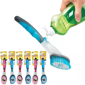 Pack of 6 Kitchen Cleaning Dishes Brushes with Scrubbing and Scouring Pads for P - Picture 1 of 1