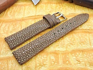 19mm/16mm Polished Stingray Leather Watch Band   Vintage Exotic Leather - Picture 1 of 7