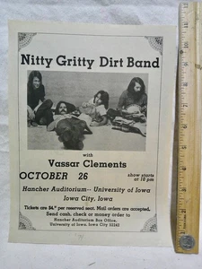 1974 Konzert Anzeige Nitty Gritty Dirt U of Iowa City University Vintage ALT - Bild 1 von 1