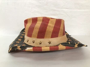 Men's Womens Goldcoast Sunwear Red Tan & Blue USA Flag Design Cowboy Hat OS - Picture 1 of 10
