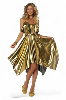 Gold 70's Disco Dress Adult Costume - Image 1 of 4