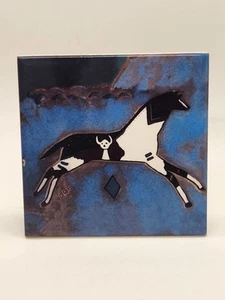 Vintage 2006 Mountain Feather Originals Stallion Tile Easel Back -Diamond Symbol - Picture 1 of 11