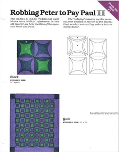 Robbing Peter to Pay Paul Spinning Spools Quilt Pattern w/ Flexible Templates - Picture 1 of 1