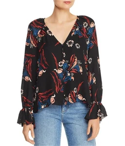 Joie Womens Silk Button Down Blouse, Black, Medium - Picture 1 of 1