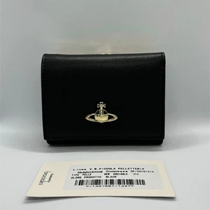 Portafoglio Vivienne Westwood chiusura tripla sfera pelle nero articolo outlet spedizione gratuita - Foto 1 di 6