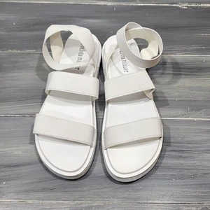 Olivia Miller Nicola Sandals Stretchy Strap Gladiator Flat Sandals White Size 9 - Picture 1 of 9