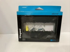 Legrand Adorne AWP3GGR4 3-Gang Wall Plate in Graphite - Picture 1 of 10