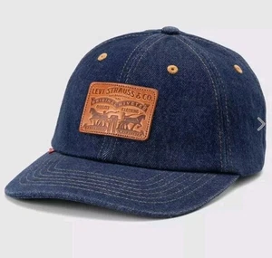 Levis Levi's Heritage Denim Cap Hat With Logo Dark Blue New AUTHENTIC - Picture 1 of 4