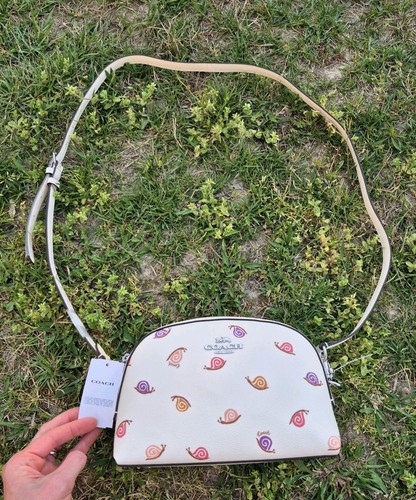 NUOVO Coach CV267 Madi tracolla con stampa lumaca in argento gesso multi