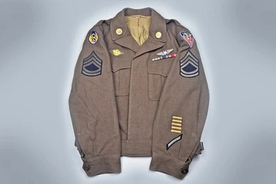 WWII U.S. ARMY AIR CORPS 8th AIR FORCE/USSTAF IKE JACKET w/INSIGNIA - Image 1 of 4