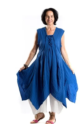 designer Kleid ohne Arm  Königsblau  L Viskose Crash von champagne-horatio - Bild 1 von 3