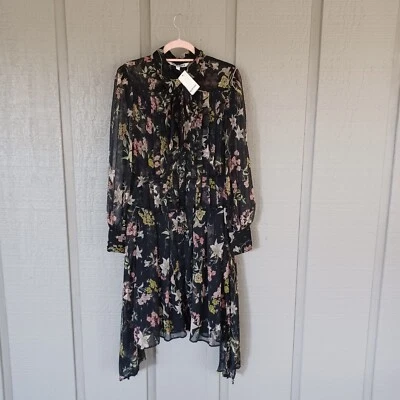 Vestido Biblia Walter Baker Talla 8 Femenino Manga Larga Gasa en Exótico Floral Foto 1 de 4