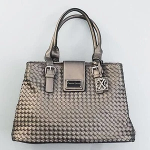 CHRISTIAN LACROIX - VINTAGE Women's Woven Satchel Handbag- Metallic Bronze - Picture 1 of 15