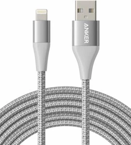 Anker Powerline+ II Nylon-Ladekabel Apple Kabel MFi iPad iPhone 3m Silber - Bild 1 von 7