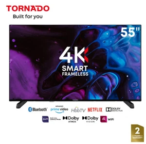 Tornado LINUX Smart TV 55 Zoll 4K Ultra HD, Rahmenlos, mit integriertem Receiver - Bild 1 von 9