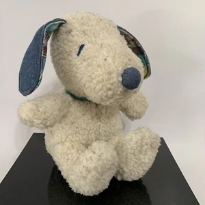 Hallmark Only Peanuts SNOOPY Sherpa 8” Plush Dog Comic Strip Ears Denim Nose - Picture 1 of 7