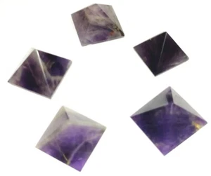 Juego de 5 Amatista Hermosamente Hecho a Mano Pirámide Reiki Chakra Curación Meditación - Imagen 1 de 9