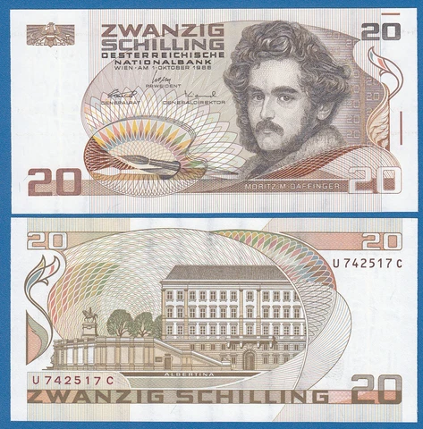 Austria 20 Schilling P 148 1986 UNC Cover