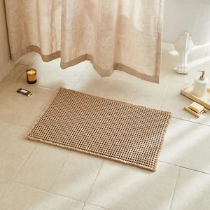 Waffle Bath Mat, Boho Bathroom Rugs Non Slip Washable Super Absorbent Quick Dry - Picture 1 of 12