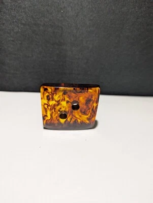 VINTAGE BAKELITE SQUARE BUTTON X-LARGE TORTOISE SHELL APPLE JUICE - Image 1 of 4