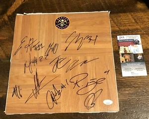 2014-2015 Denver Nuggets Team pieza de piso firmada 12x12 con certificado de autenticidad de la JSA - Imagen 1 de 5