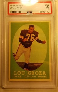 1958 Topps Football #52 Lou Groza Cleveland Browns PSA 7 NM sharp