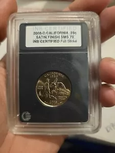 2005 D CALIFORNIA State Quarter SATIN FINISH SMS INB FULL STRIKE 70 CERTIFIED - Picture 1 of 2