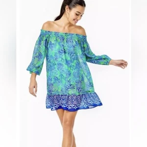 LILLY PULITZER MARIBETH COVER-UP *KEEPIN IT REEL* CABANA GRÜN GRÖSSE LARGE - Bild 1 von 8