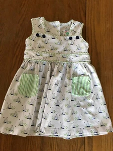 Shrimp And Grits Kids Girls Dress Size 3T Soft 100% Cotton Sailboats NWOT - Picture 1 of 12