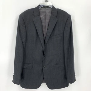 Black Saks Fifth Avenue Ermenegildo Zegna Wool Slim Blazer Charcoal Stripe 44L - Picture 1 of 5