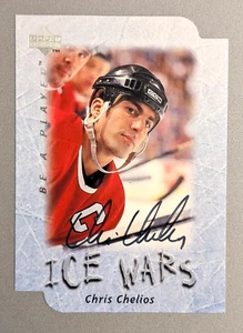 Chris Chelios 1995-96 Upper Deck Be A Player Ice Wars Auto Die-Cut #S211 Hawks - Picture 1 of 2