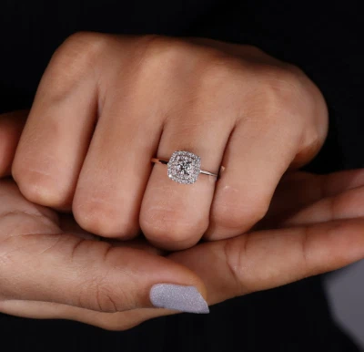 Anel de casamento feminino ouro rosa 18k corte redondo 0,75 quilates diamante criado em laboratório IGI GIA - Imagem 1 de 4