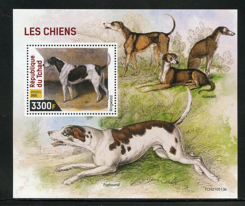 CHAD 2021  DOGS SOUVENIR SHEET  MINT NEVER HINGED - Image 1 of 1