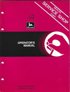John Deere 111 Disk Operator's Owner's Manual - Picture 1 of 2