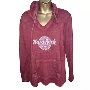 Hard Rock Cafe Orlando Women's Red Size S Lightweight Pullover Hoodie w/Pockets - Picture 1 of 6