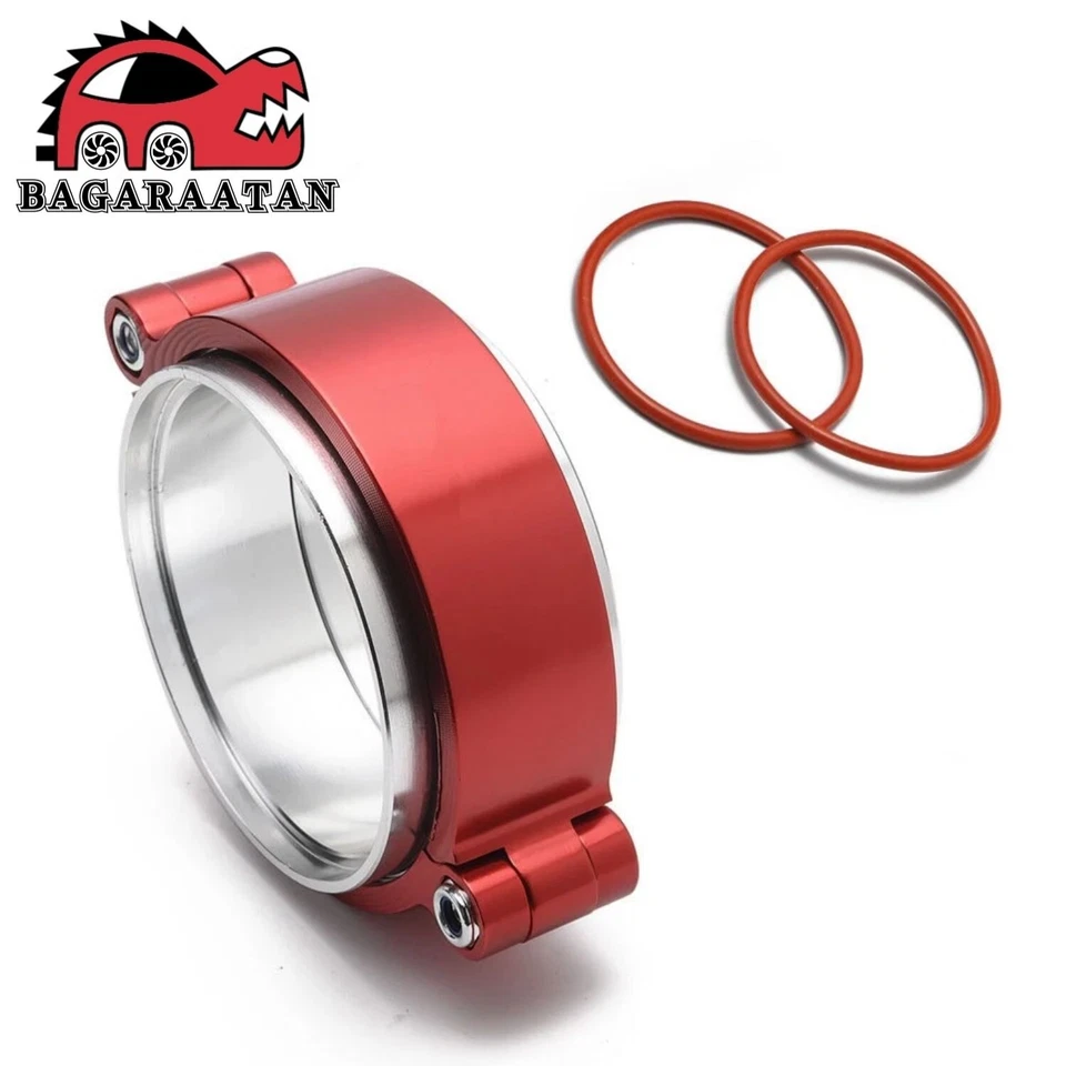 New 3 inch 76mm Aluminum V-Band Clamp w/ Flange Kit For Intercooler Intake Pipes - Bild 1 von 4