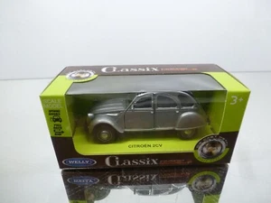 WELLY CITROEN 2CV - PULL BACK - GREY METALLIC 1:34 - GOOD CONDITION IN BOX - Imagen 1 de 4