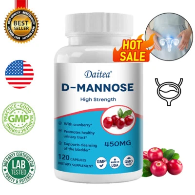 D-Mannose 1000mg 30 To 120 Capsules Healthy Urinary Tract, Clean Bladder - Image 1 of 4
