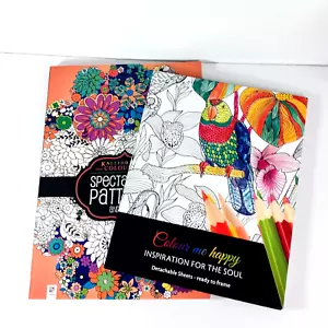 2 x Colouring In Spectacular Patterns + Inspiration For The Soul Books Art Hobby - Picture 1 of 22