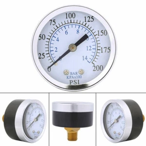 1/4" NPT-Manometer Druckmanometer Luft Meter Metall Druckanzeige Öl-Wasser Lager - Bild 1 von 12