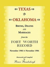 Texas and Oklahoma Births, Deaths and Marriages, Bumbalough, Bruce,,