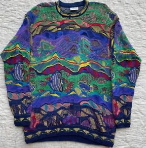 Vintage 90s Authentic COOGI Rare Fish Vaporwave Sweater Shirt Size XL - Picture 1 of 7