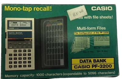 NEW Casio PF-3200 LCD pocket Data-Bank computer calculator 1980 NOS RARE Vintage - Image 1 of 4