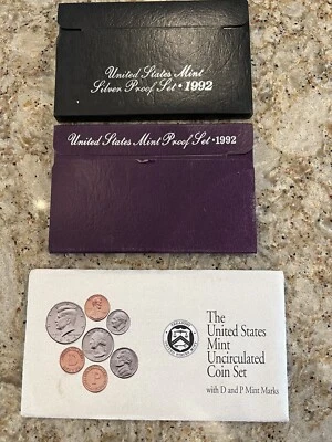 1992 US Mint Silver Proof Set, Clad Proof Set, US Mint Set🌟VG-Excellent 🌟 - Image 1 of 4